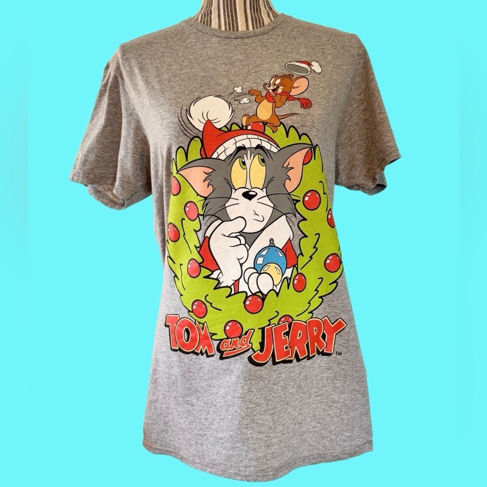 Tom and Jerry Gray Short Sleeve Tee